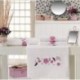 Embroidered Stony Velvet Banyo Havlusu Set White