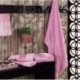 Jacquard Velvet Banyo Havlusu Set Pink