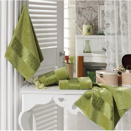 Jacquard Bademanteltuch Einstellen Green