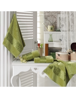 Jacquard Bademanteltuch Einstellen Green